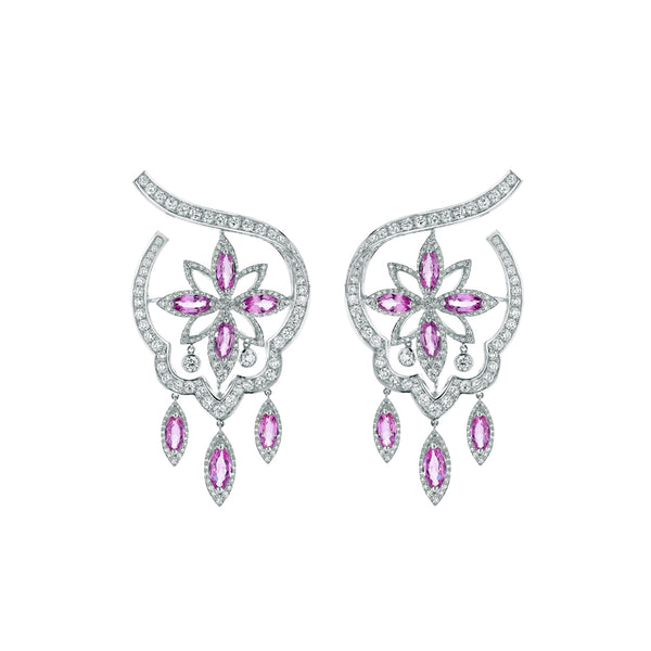 Stella Pink Sapphire and Diamond Earrings