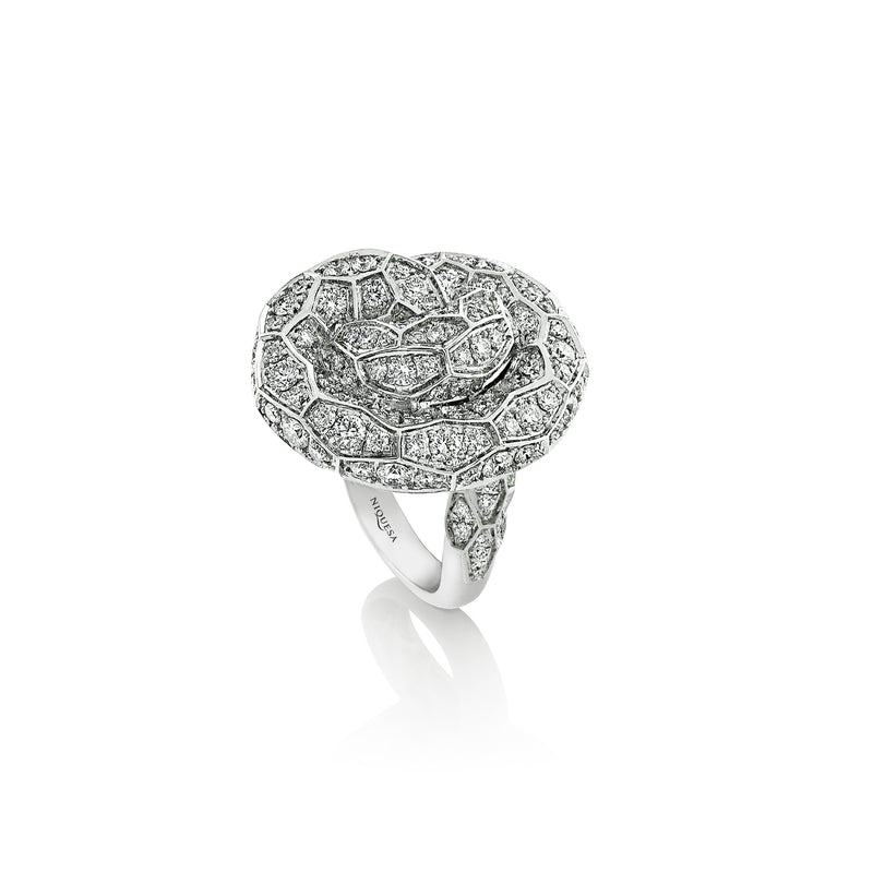 Ophidian White Gold Diamond Knot Ring