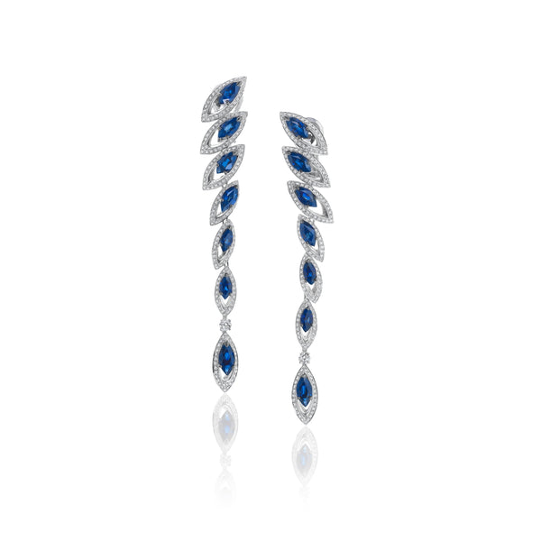 Petali Blue Sapphire Drop Earrings