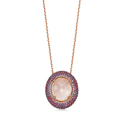 Venice Bauta Pink Quartz Pendant