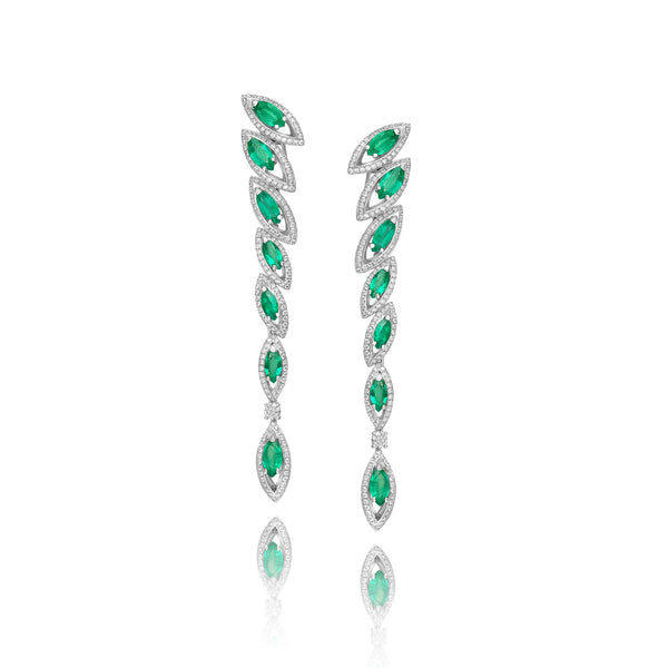 Petali Emerald Drop Earrings
