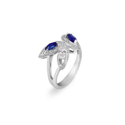 Petali Flora Blue Sapphire and Diamond Ring