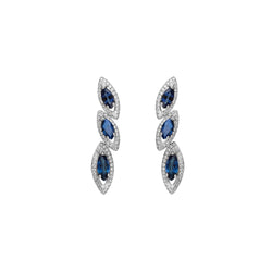Petali Trilogy Blue Sapphire Earrings