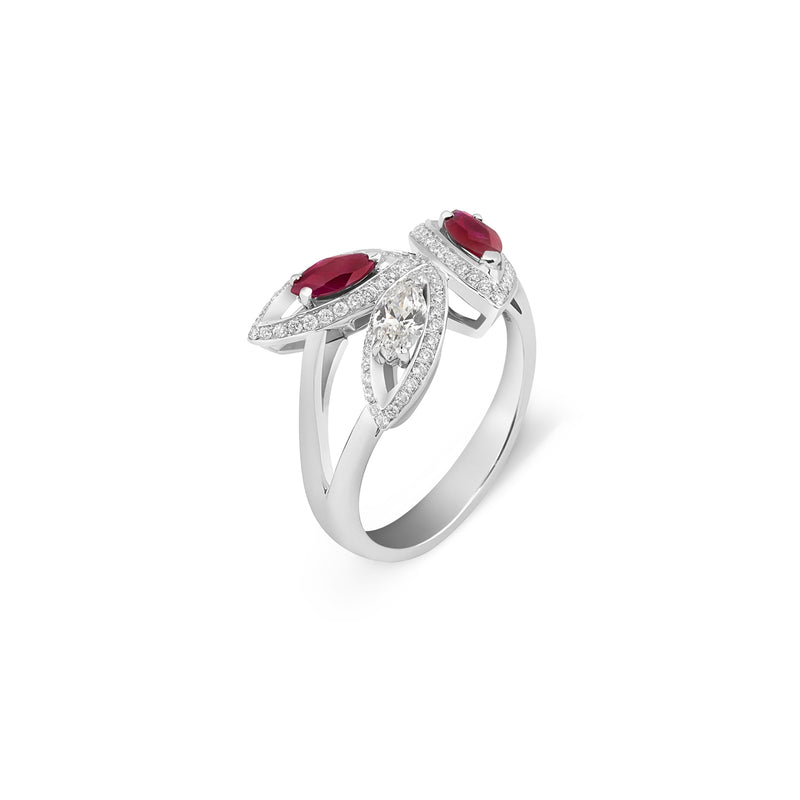 Petali Flora Ruby and Diamond Ring