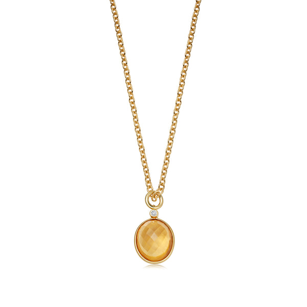 Venice Domed Faceted Citrine Pendant