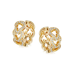 Kashmir Yellow Gold and Diamond Hoop Earrings