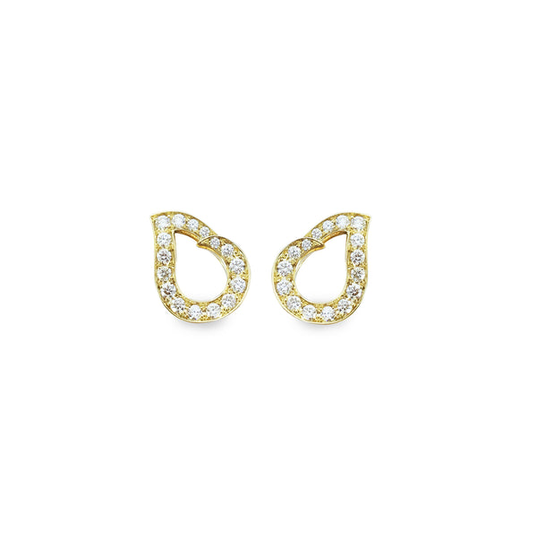 Kashmir Yellow Gold and Diamond Reverse Earrings