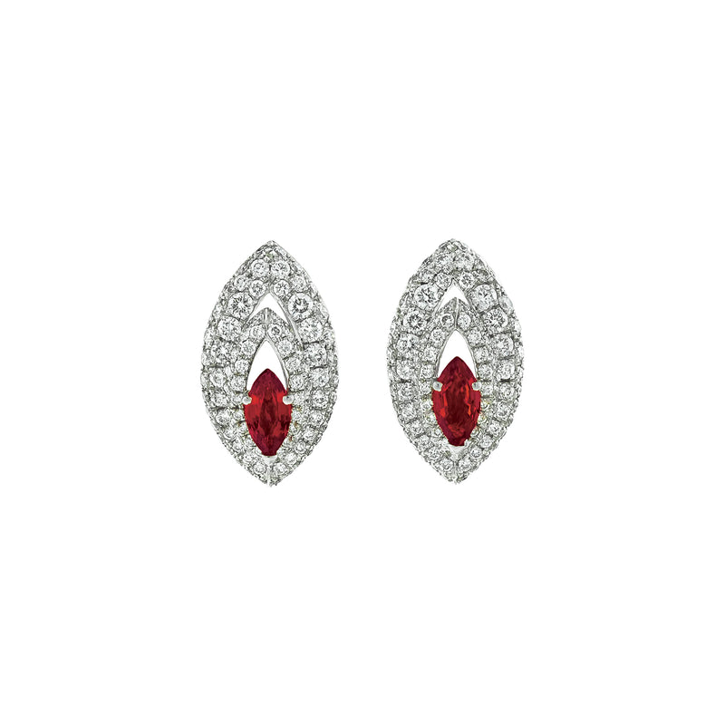 Gemma Ruby and Diamond Pave' Earrings