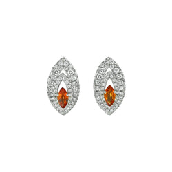 Gemma Orange Sapphire and Diamond Pave' Earrings