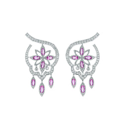 Stella Pink Sapphire and Diamond Earrings