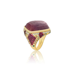 Venice Arlecchino Pink Sapphire Ring with Ruby