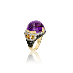 Venice Pulcinella Amethyst Ring with Citrine