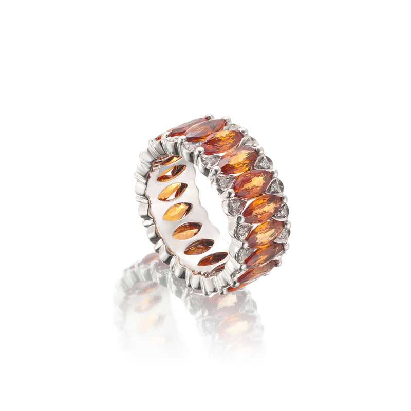 Amore Eternity Orange Sapphire Ring
