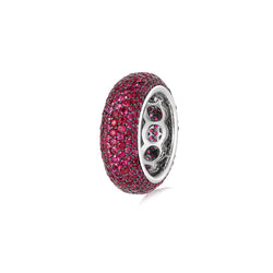 Starlight Seven Row Ruby White Gold Ring