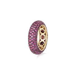 Starlight Six Row Pink Sapphire White Gold Ring