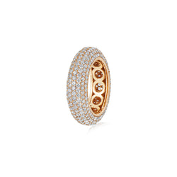 Starlight Seven Row Diamond Yellow Gold Ring