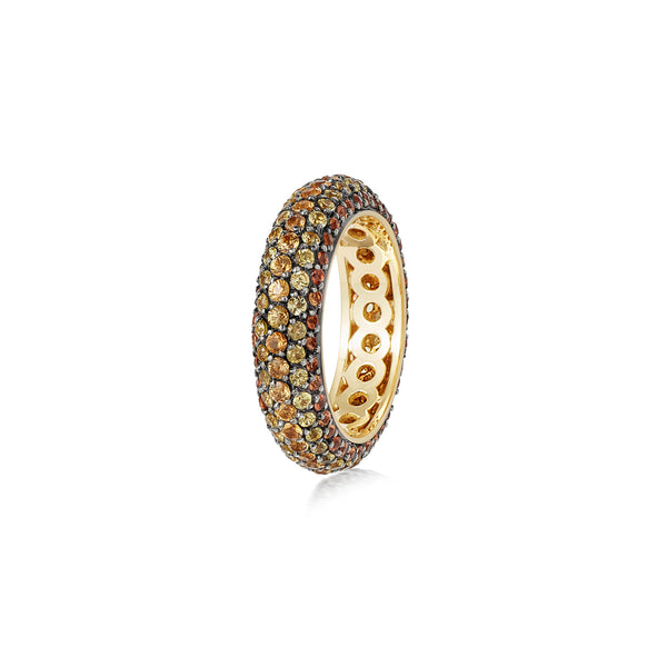 Starlight Five Row Yellow and Brown Sapphire Stripe Ring