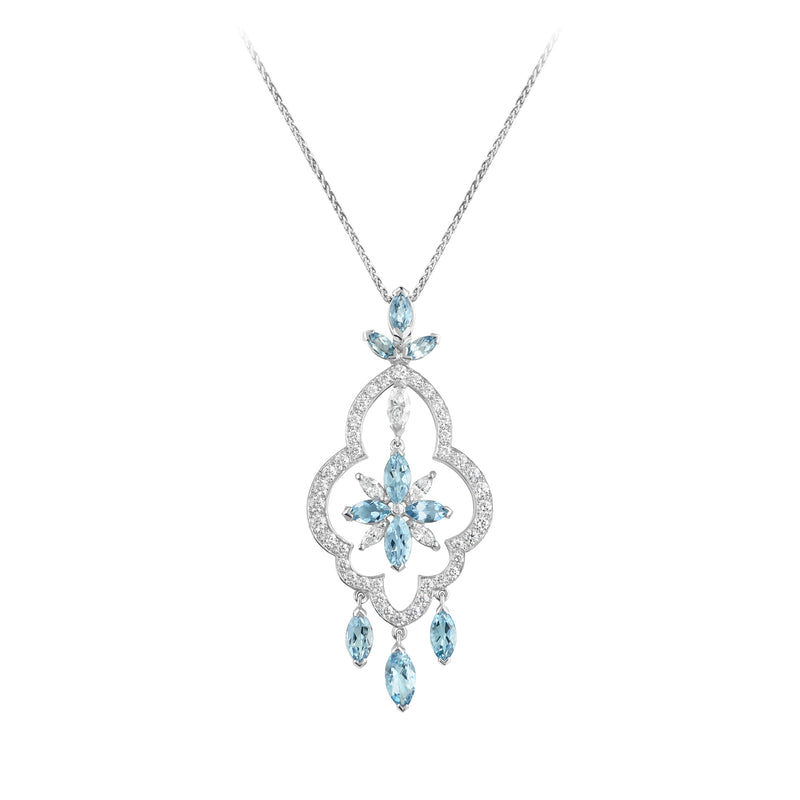 Stella Aquamarine and Diamond Pendant