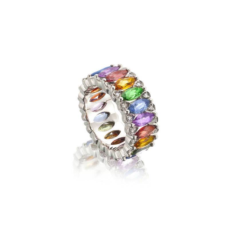 Amore Eternity Multicoloured Sapphire Ring