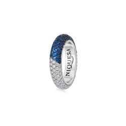 Starlight Five Row Blue Sapphire and Diamond Demi Ring