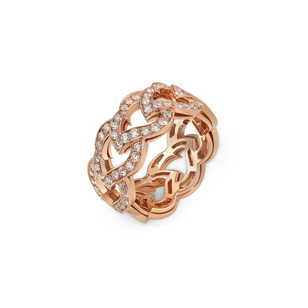 Kashmir Rose Gold and Diamond Chain Ring