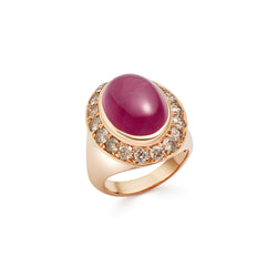 Pinky Pink Sapphire and Diamond Rose Gold Ring