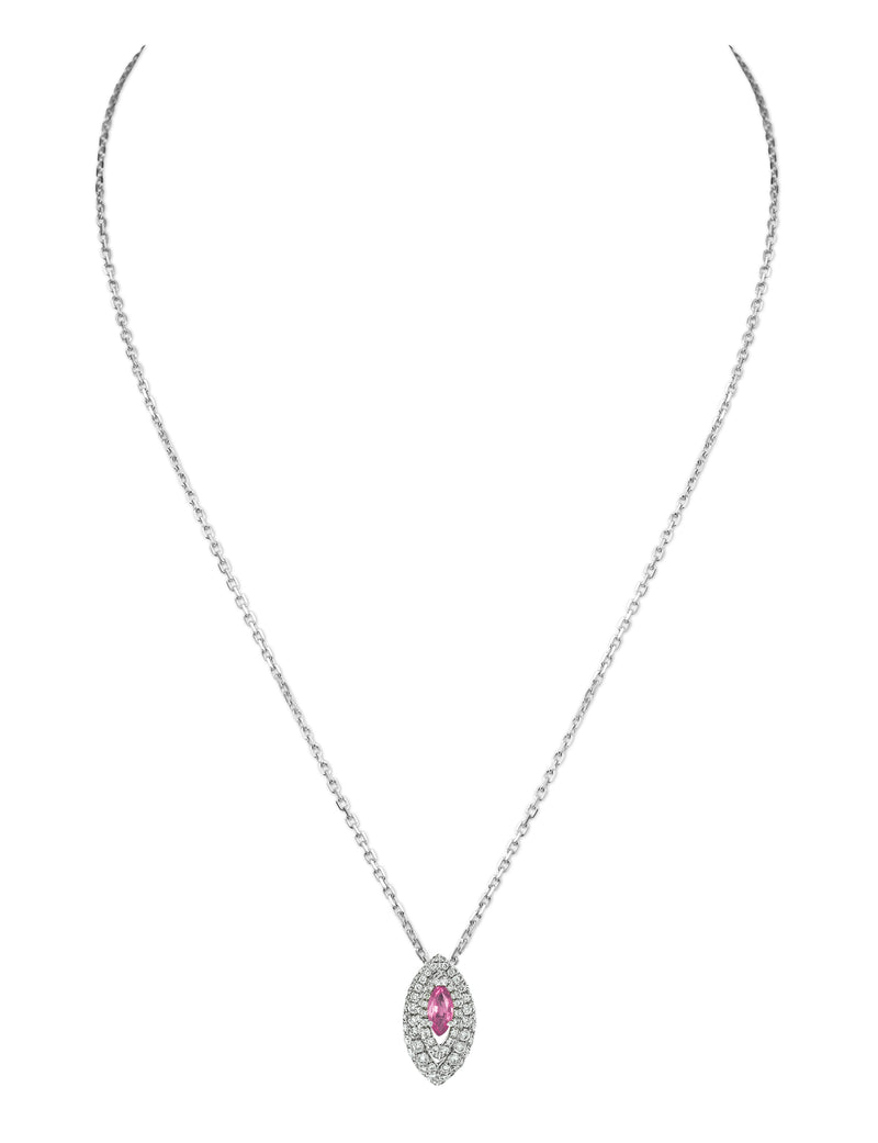Gemma Pink Sapphire and Diamond Pave' Pendant