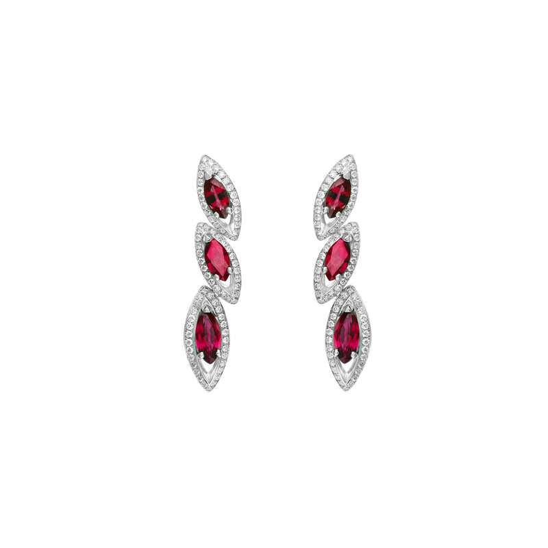 Petali Trilogy Ruby Earrings