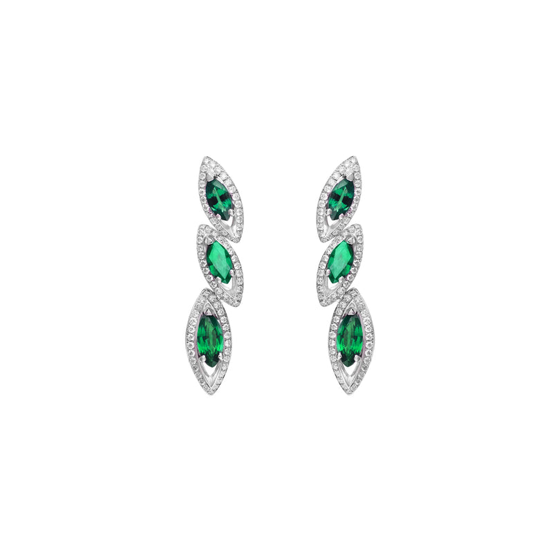 Petali Trilogy Emerald Earrings
